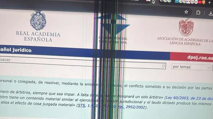 Pantalla de portátil con líneas verticales y fallo de imagen antes de la reparación.