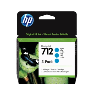 Paquete de 3 cartuchos de Tinta HP DesignJet 712 cian de 29 ml