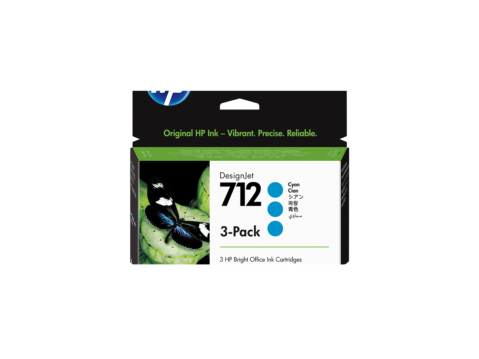 Paquete de 3 cartuchos de Tinta HP DesignJet 712 cian de 29 ml