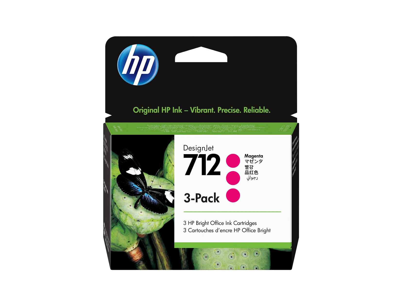Paquete de 3 cartuchos de Tinta HP DesignJet 712 magenta de 29 ml