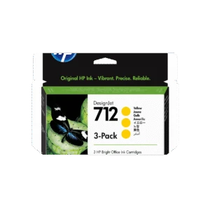 Paquete de 3 cartuchos de Tinta HP DesignJet 712 amarillo de 29 ml