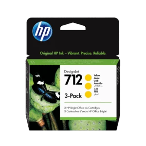 Paquete de 3 cartuchos de Tinta HP DesignJet 712 amarillo de 29 ml