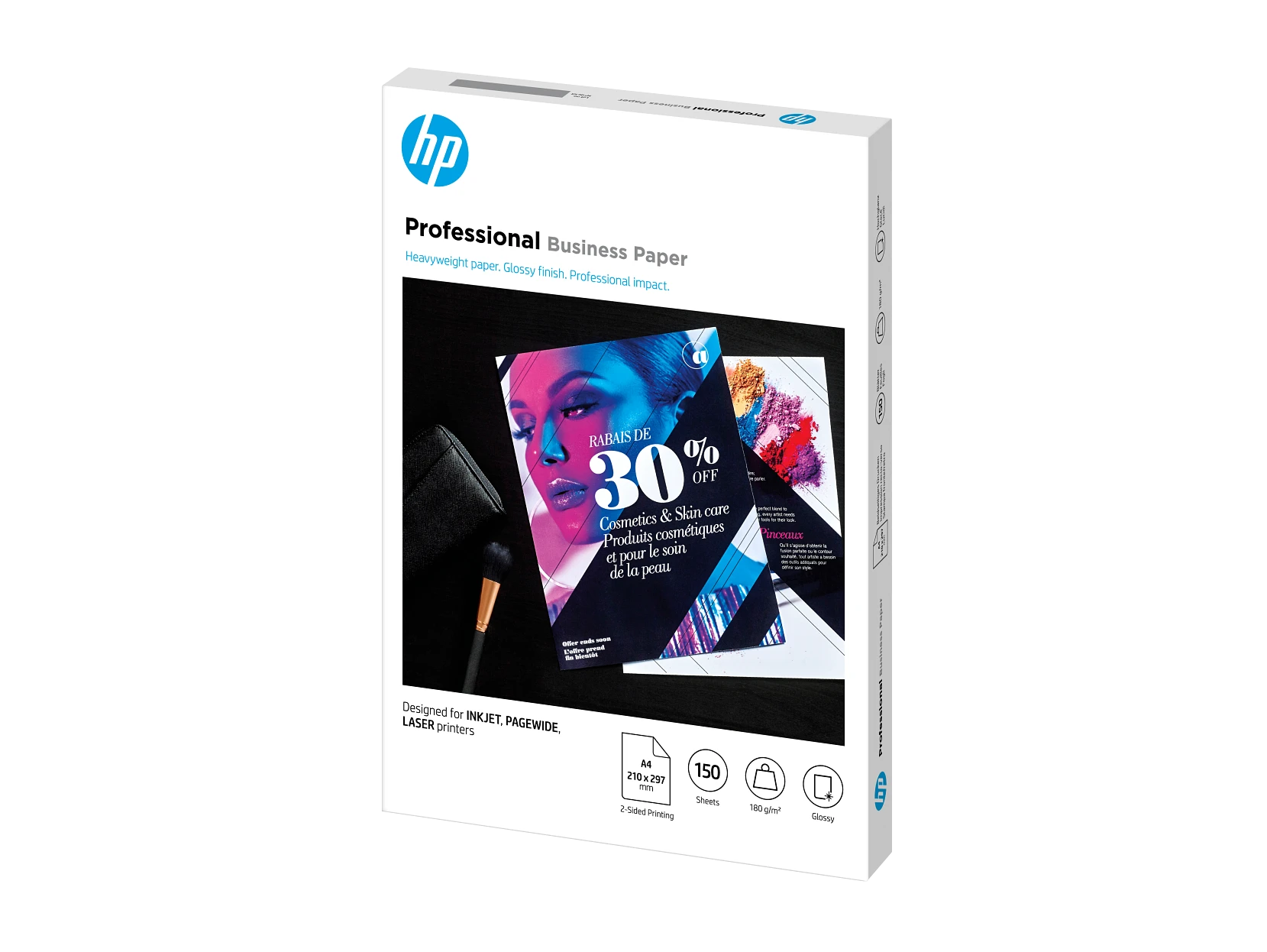 Papel para uso empresarial profesional HP, satinado, 180 g/m2, A4 (210 x 297 mm), 150 hojas