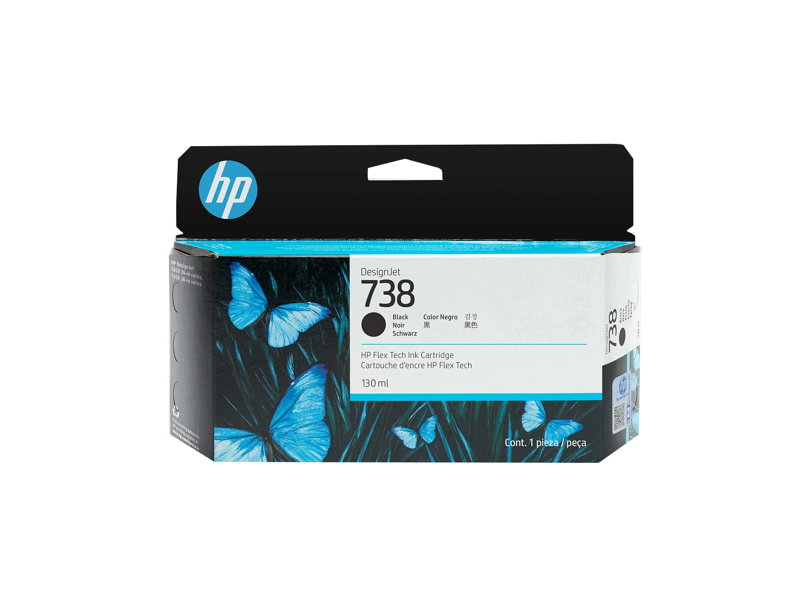 Cartucho de tinta negra HP DesignJet 738 de 130 ml