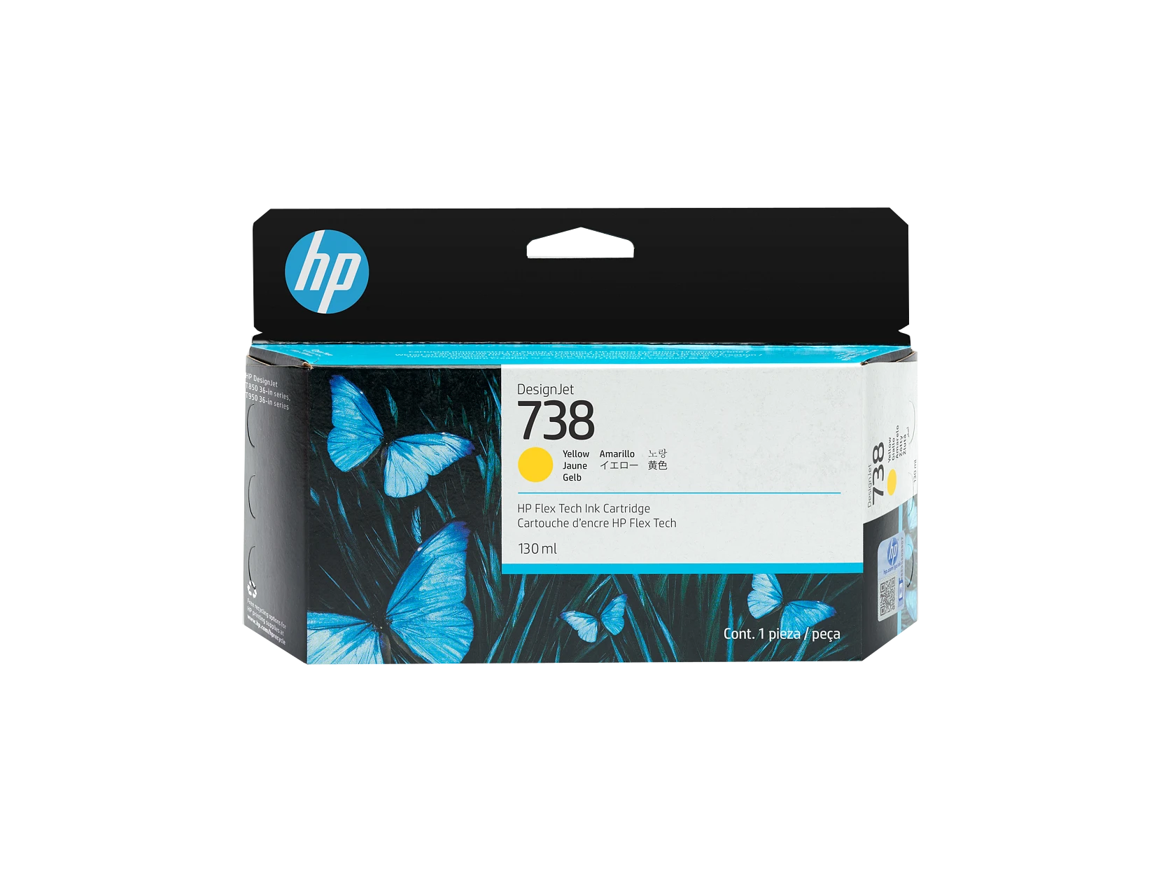 Cartucho de tinta amarilla HP DesignJet 738 de 130 ml