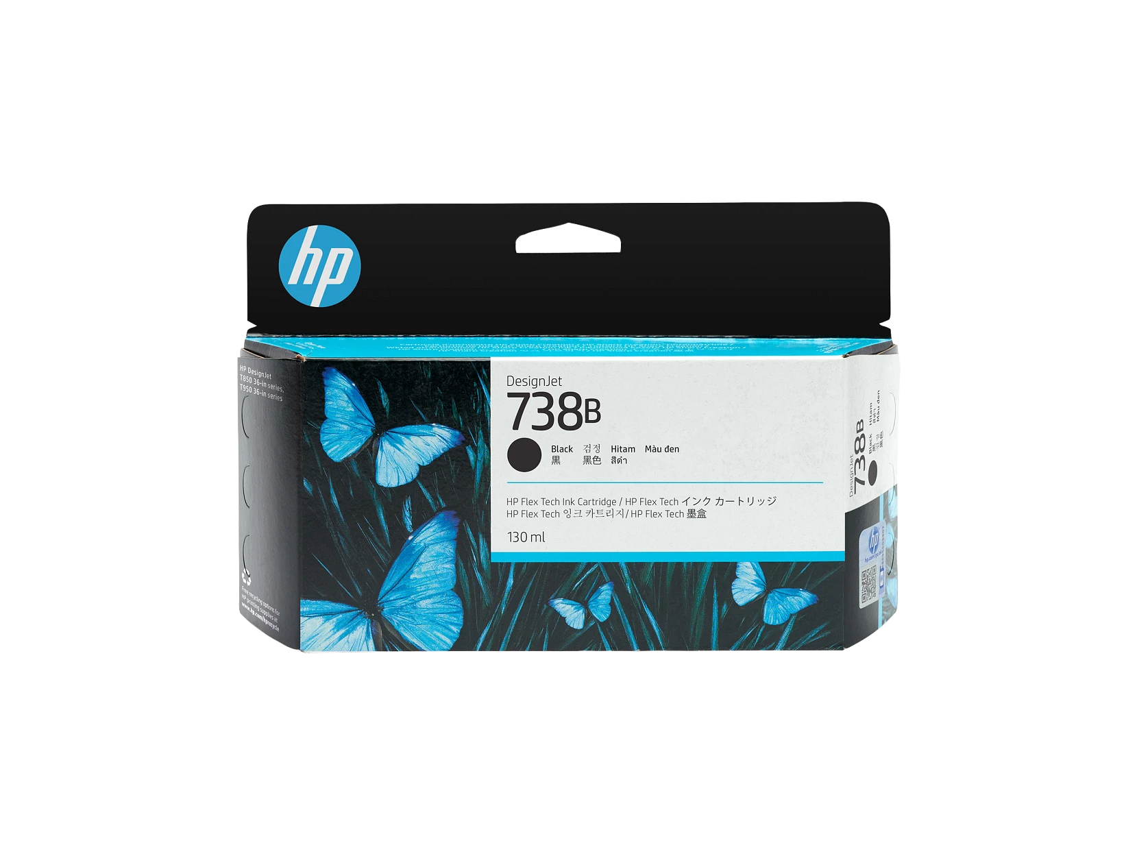 Cartucho de tinta negra HP DesignJet 738B de 130 ml