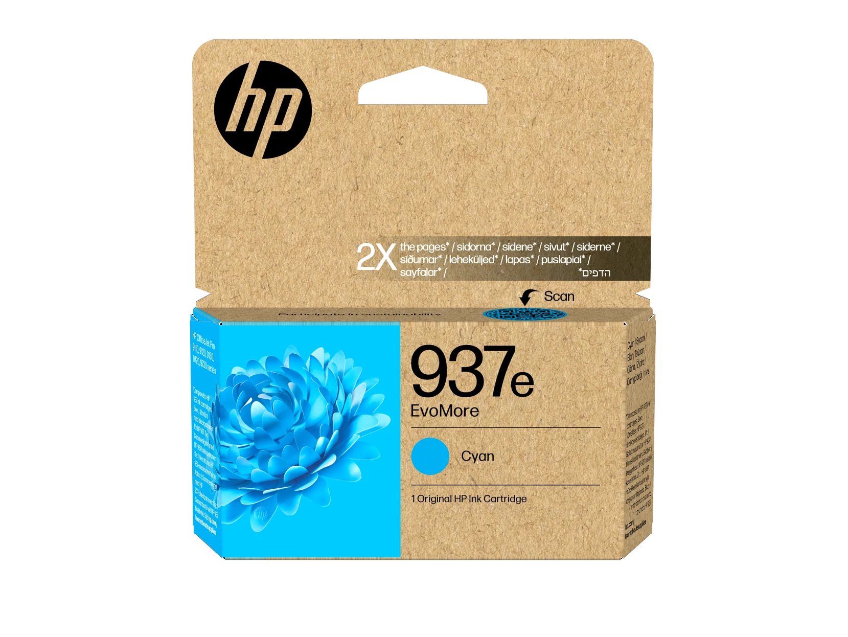 Cartucho de Tinta Original HP EvoMore 937e Cian – Alta Capac