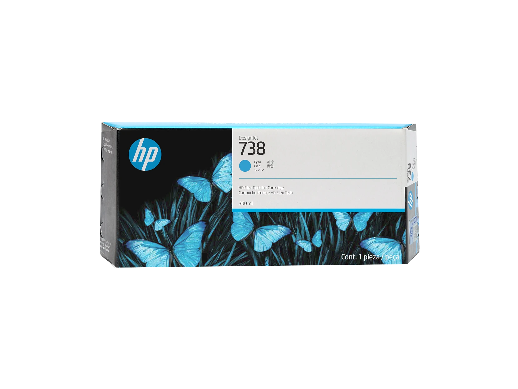 Cartucho de tinta cian HP DesignJet 738 de 300 ml