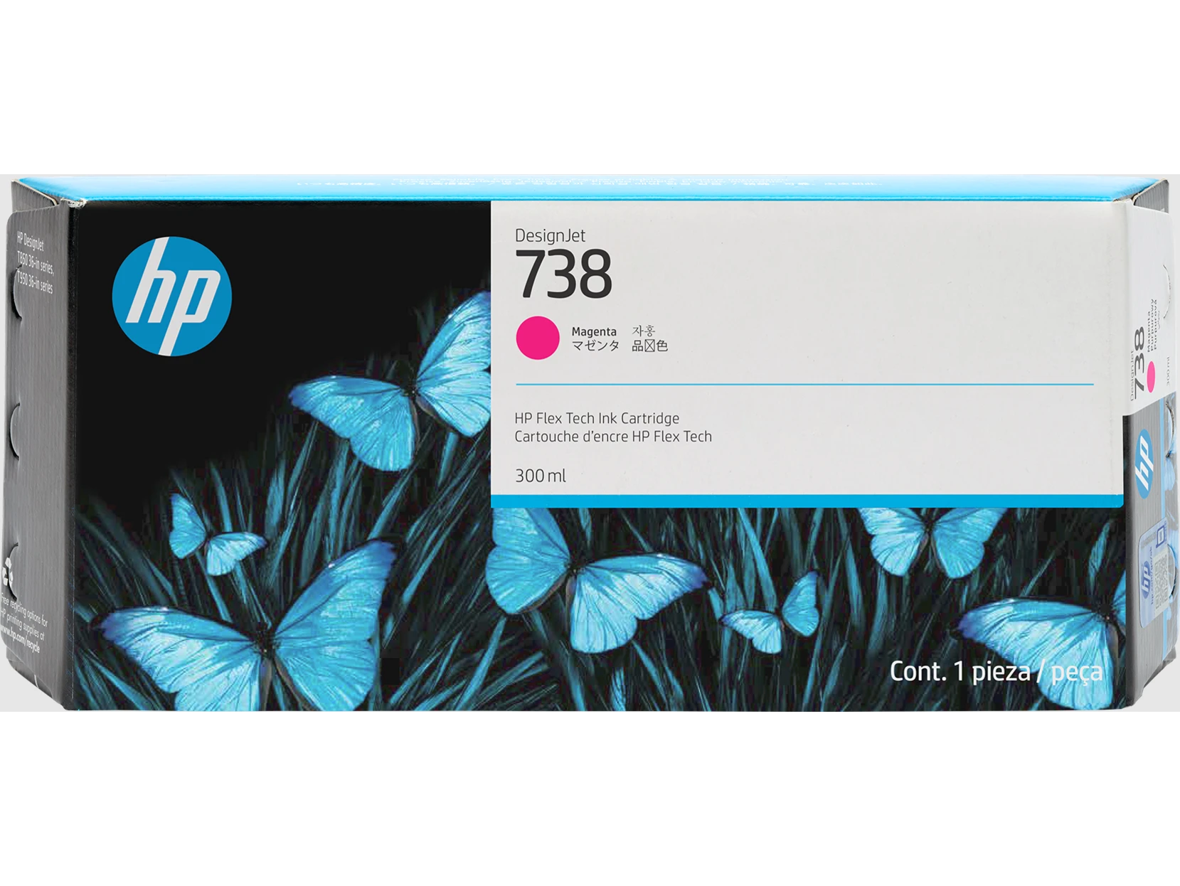 Cartucho de tinta magenta HP DesignJet 738 de 300 ml