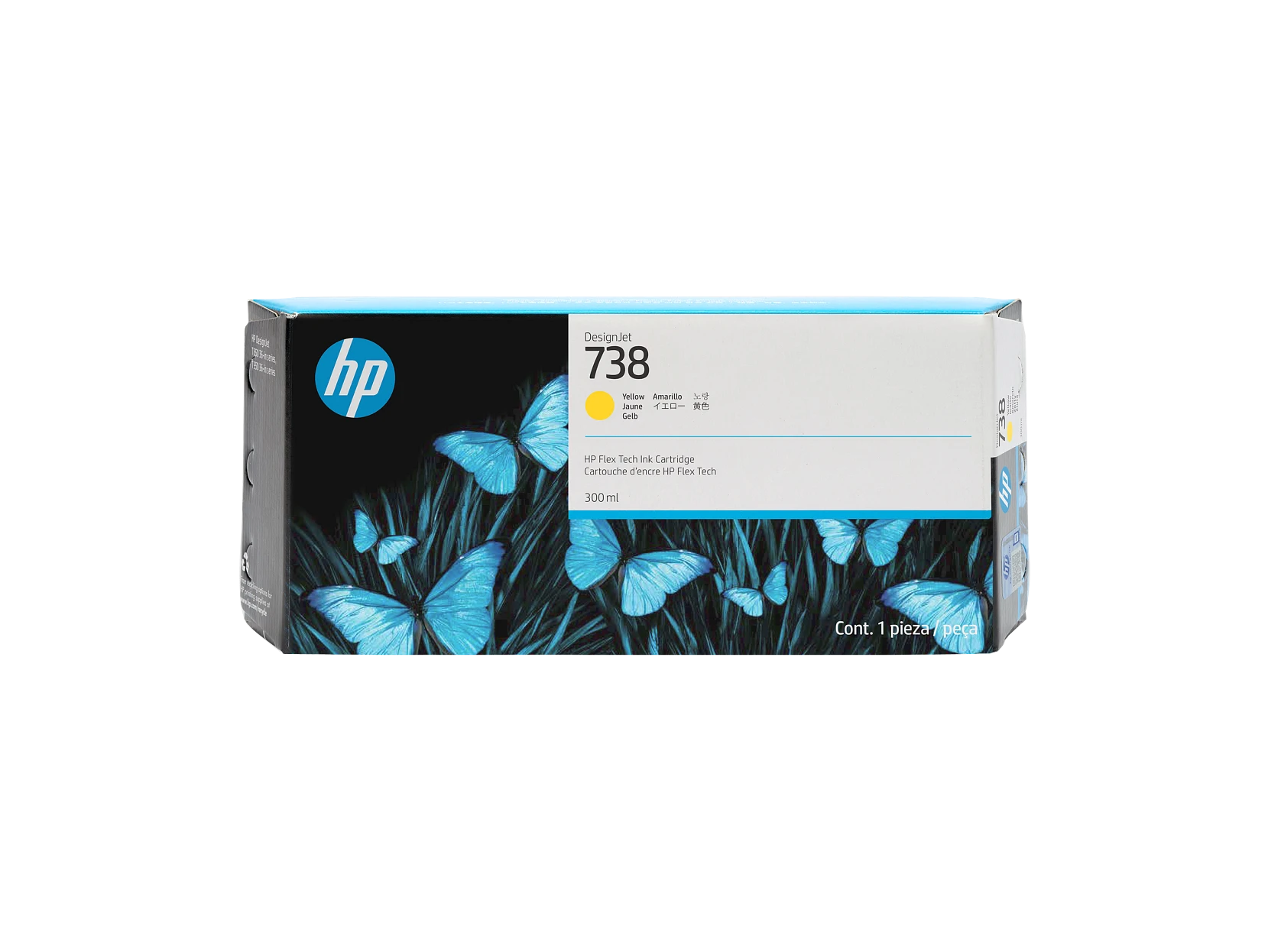 Cartucho de tinta amarilla HP DesignJet 738 de 300 ml