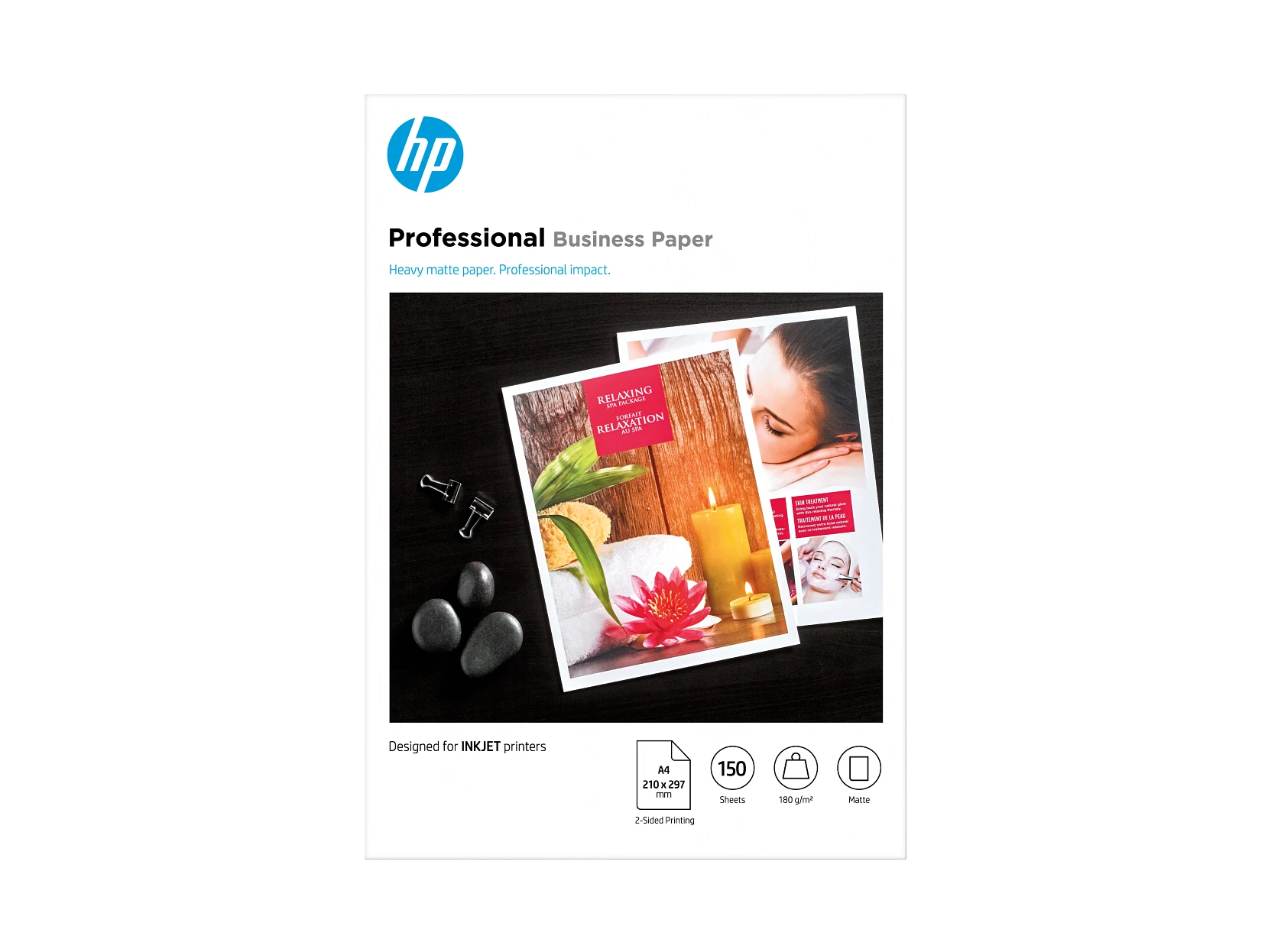 Papel para uso empresarial profesional HP, mate, 180 g/m2, A4 (210 x 297 mm), 150 hojas