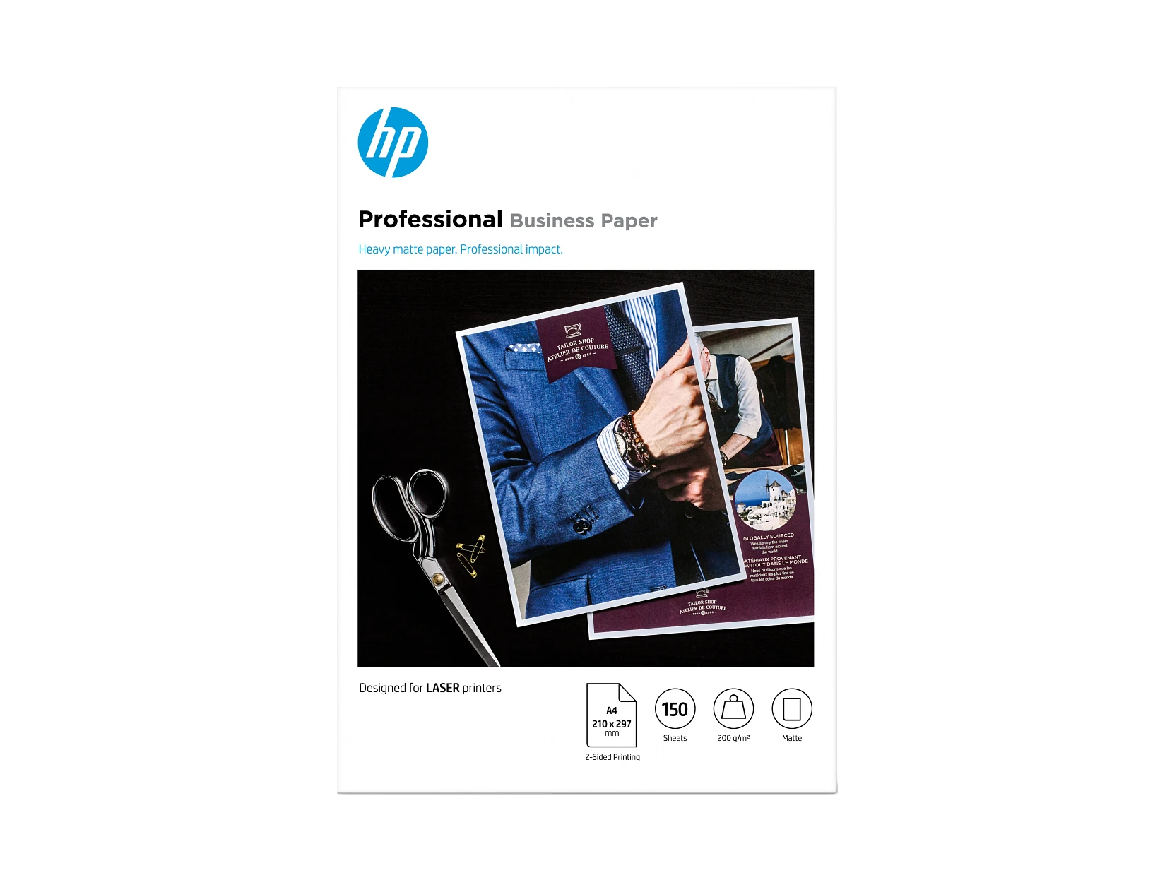 Papel profesional mate HP FSC para impresora láser de 200 gsm: 150 hojas/A4/210 x 297 mm