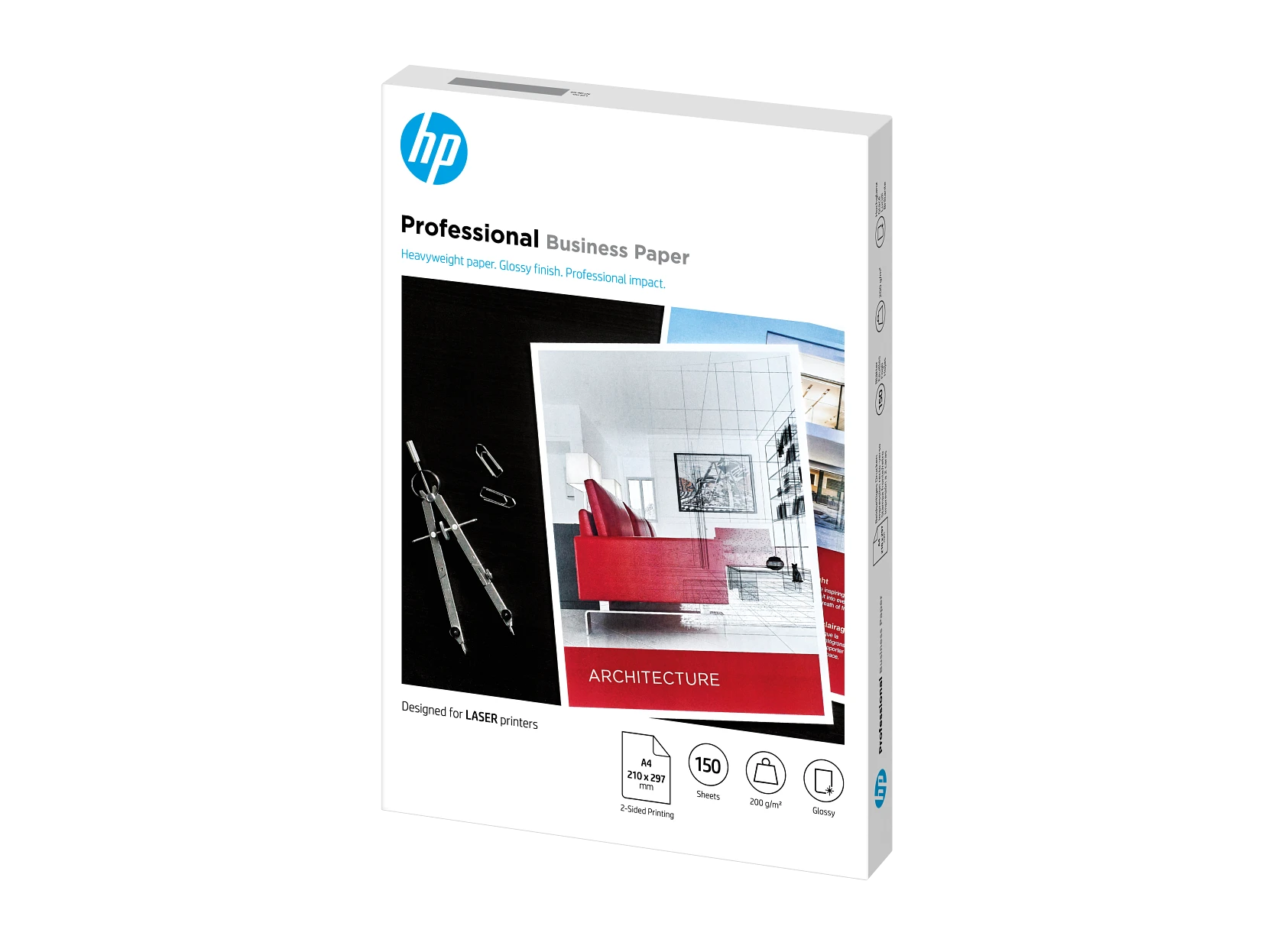 Papel profesional brillante HP FSC para impresora láser de 200 gsm: 150 hojas/A4/210 x 297 mm