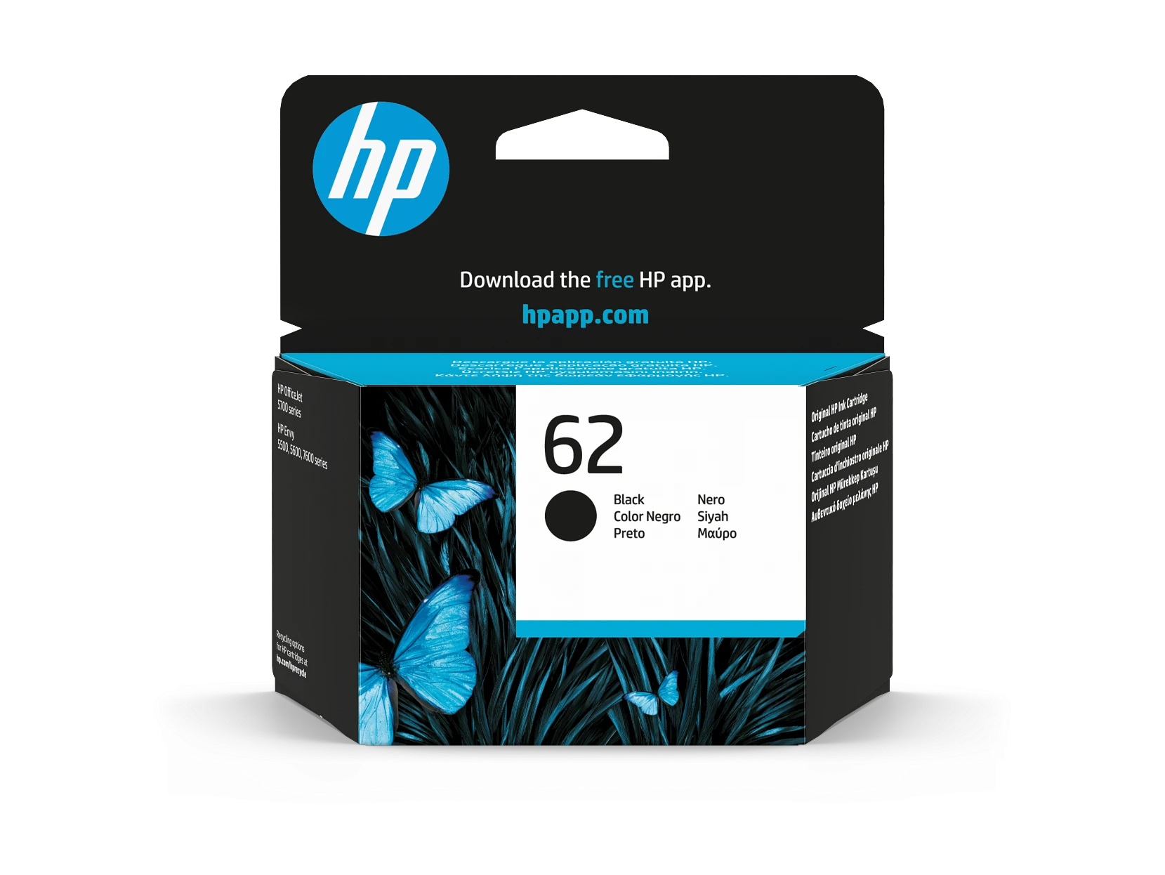 Cartucho de tinta original HP 62 negro