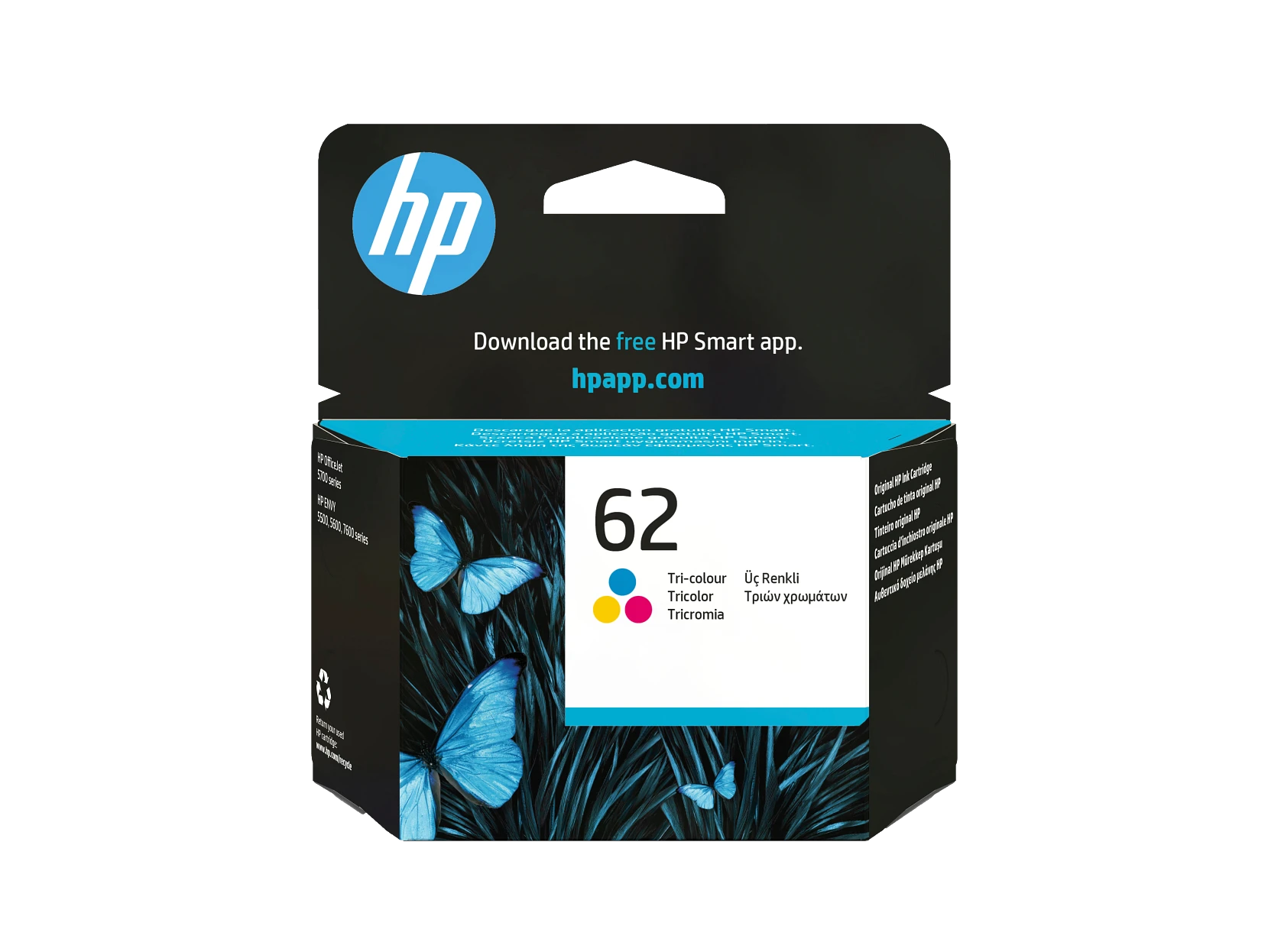 Cartucho de tinta original HP 62 tricolor