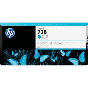 Cartucho de tinta DesignJet HP 728 cian de 300 ml