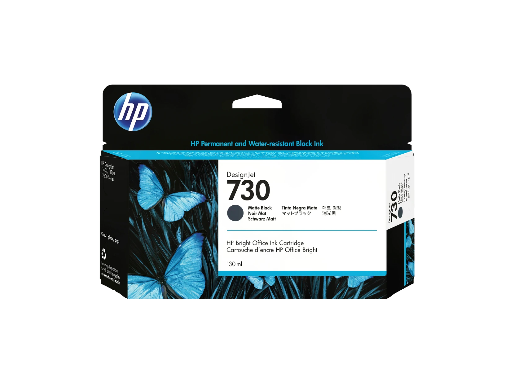 Cartucho de tinta HP DesignJet 730 negro mate de 130 ml
