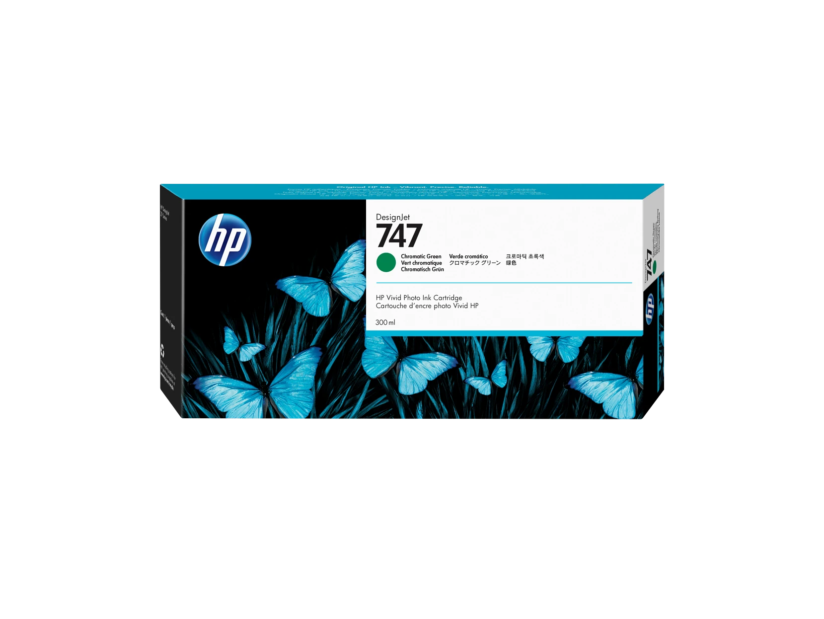 Cartucho de tinta verde cromática HP DesignJet 747 de 300 ml
