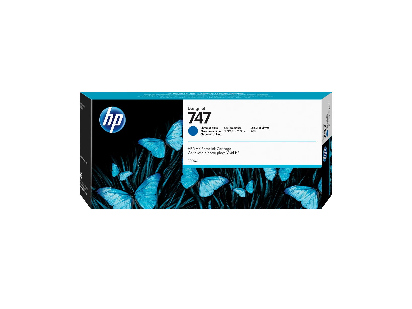 Cartucho de tinta azul cromática HP DesignJet 747 de 300 ml