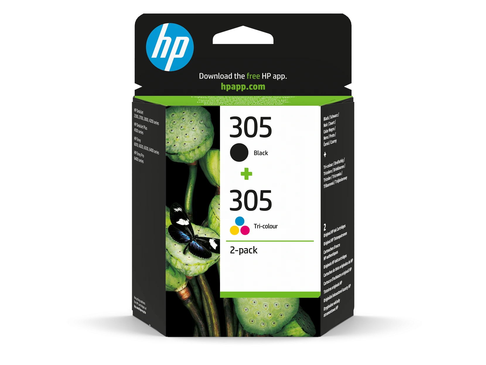 Pack 2 Cartuchos de Tinta Original HP 305 Negro + Tricolor