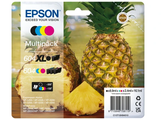 Multipack 4 Cartuchos de Tinta Epson 604XL (Negro/Cian/Magenta/Amarillo)