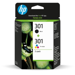 Pack 2 Cartuchos de Tinta Original HP 301 Negro + Tricolor