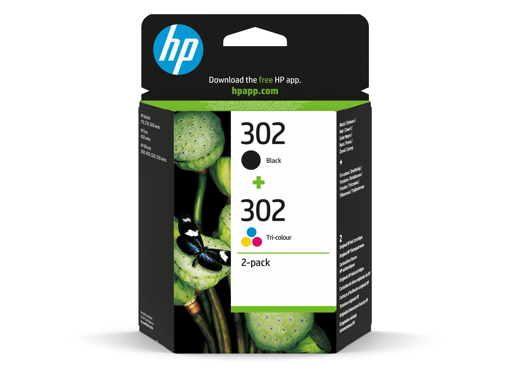 Pack 2 Cartuchos de Tinta Original HP 302 Negro + Tricolor